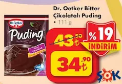 DR. OETKER BİTTER ÇİKOLATALI PUDİNG 111 G fiyat ve kampanya bilgisi